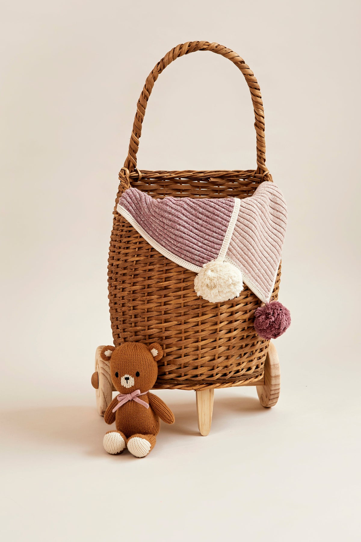 The Baby bear 8.5" tobacco & pink
