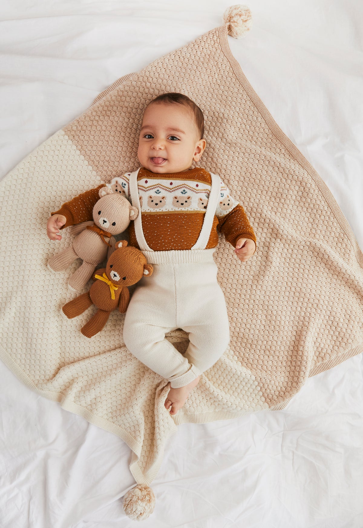 The Baby bear 8.5" Beige & Tobacco