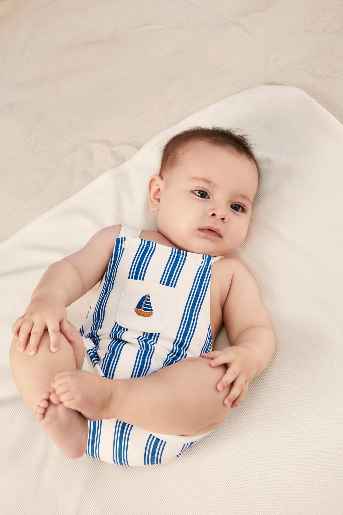 Terry overall Blue stripes - Cotton