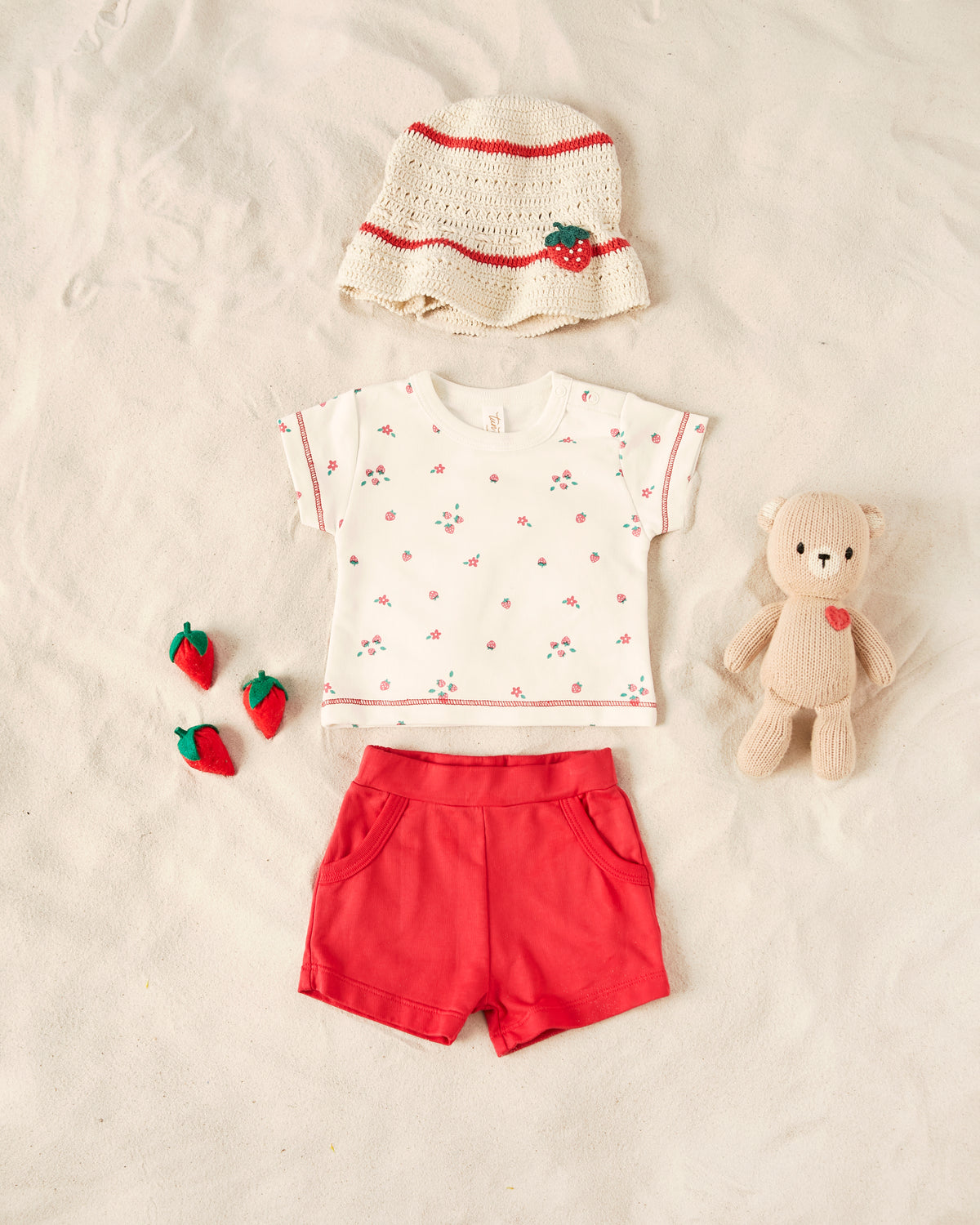 Terry short Rosa red - Cotton