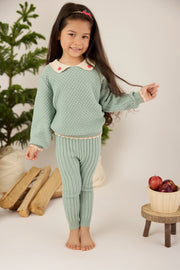 Set Lily Sweater + Knitted Pant - Jade - pima cotton