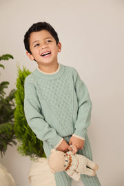 Set River Sweater + Knitted Pant - Jade - pima cotton