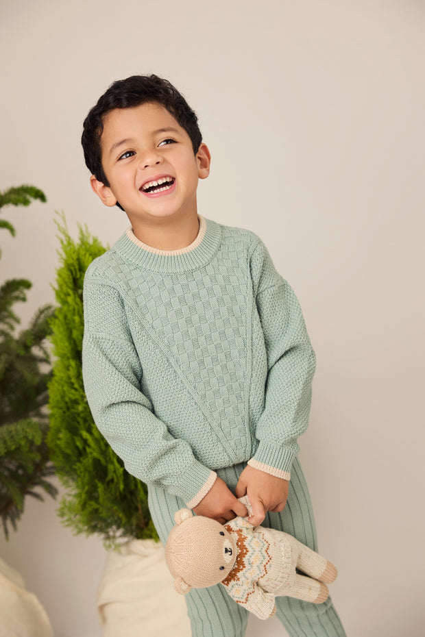 Set River Sweater + Knitted Pant - Jade - pima cotton