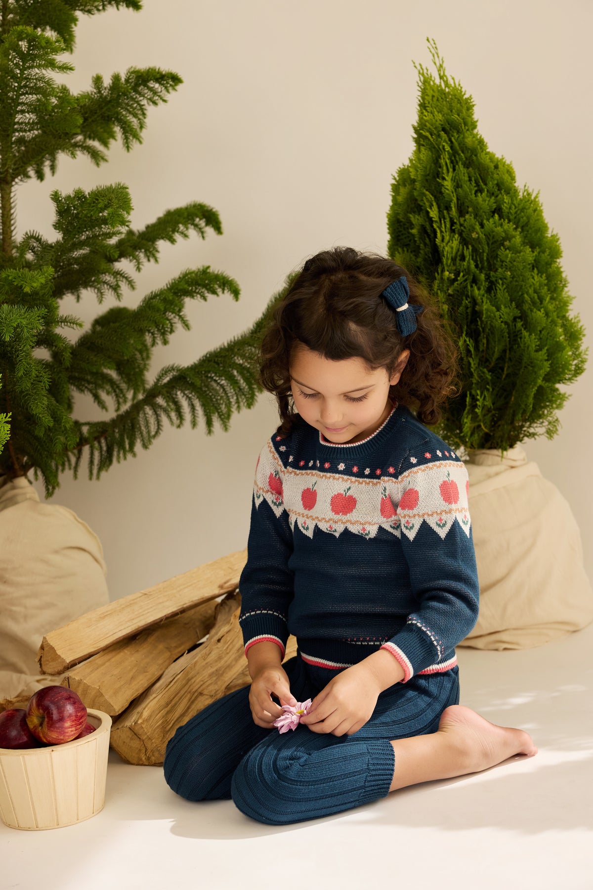Apple Sweater - Navy - pima cotton