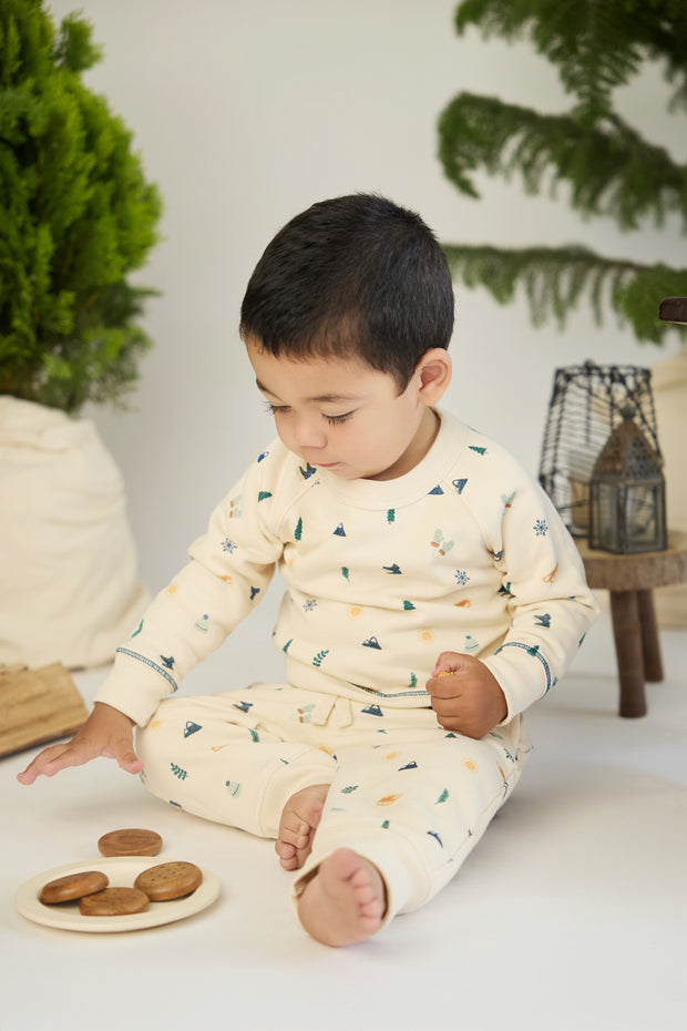 Set Aspen pullover + Bobby pant - White swan winter - cotton
