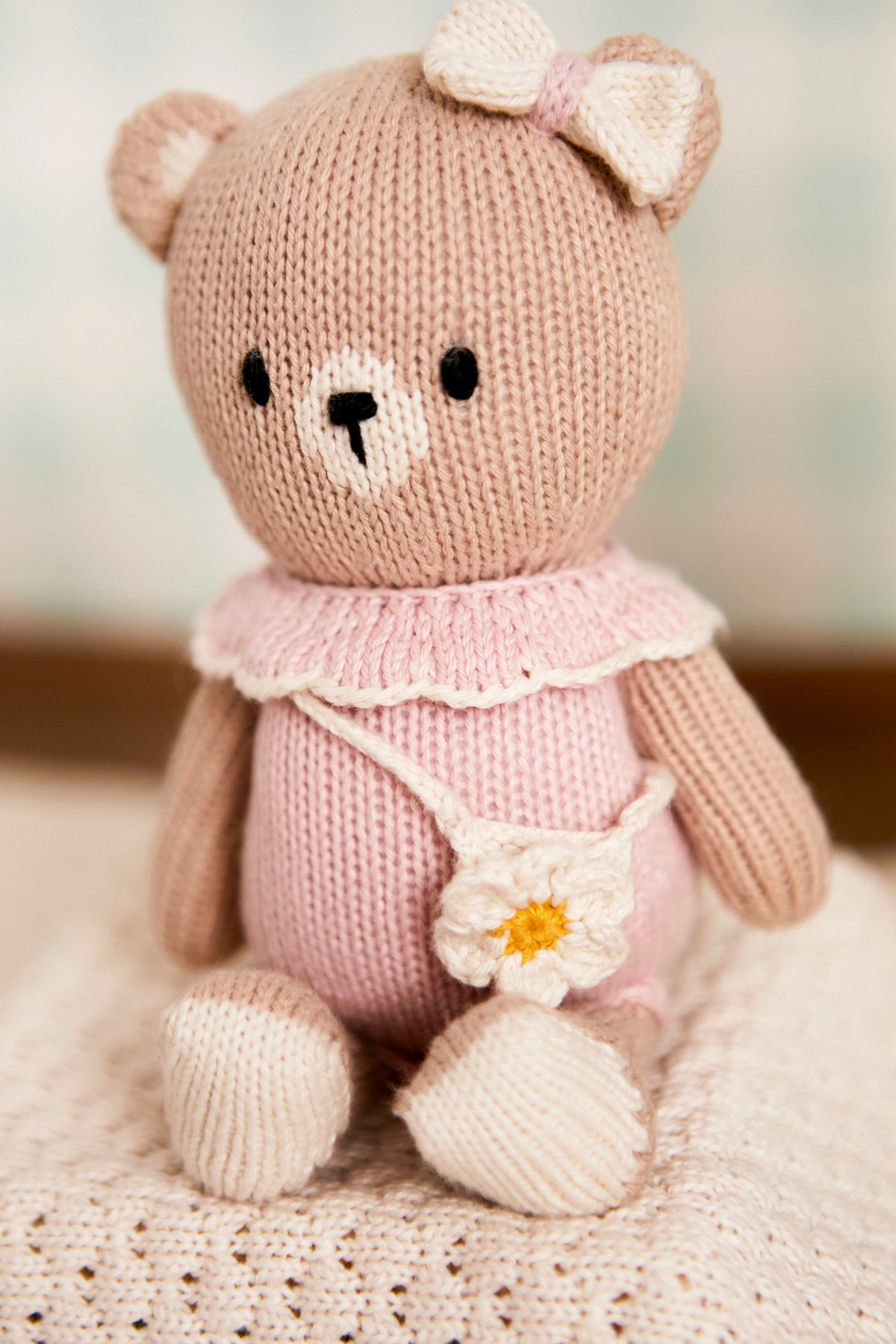Baby Bear W/ Purse Pink 8"