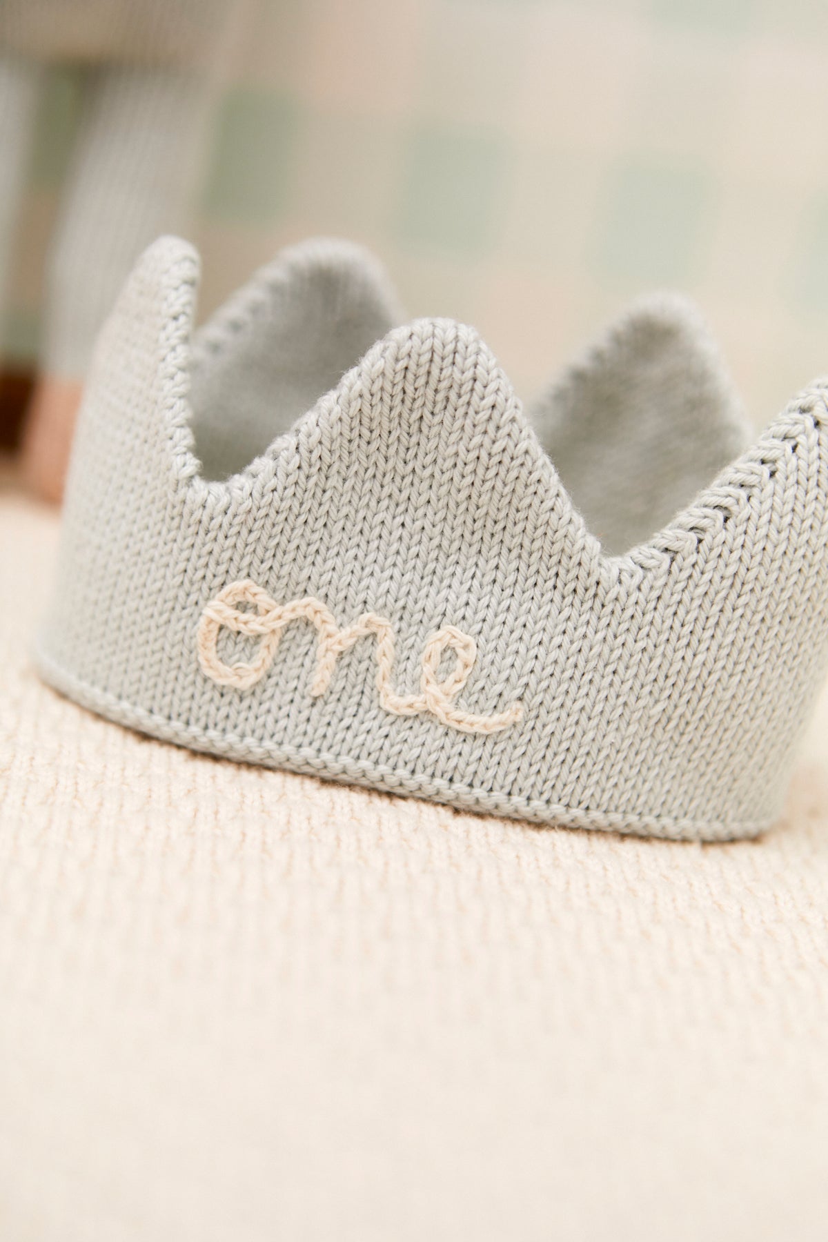 Birthday Duo Arthur Bear W + Knit Crown Light blue
