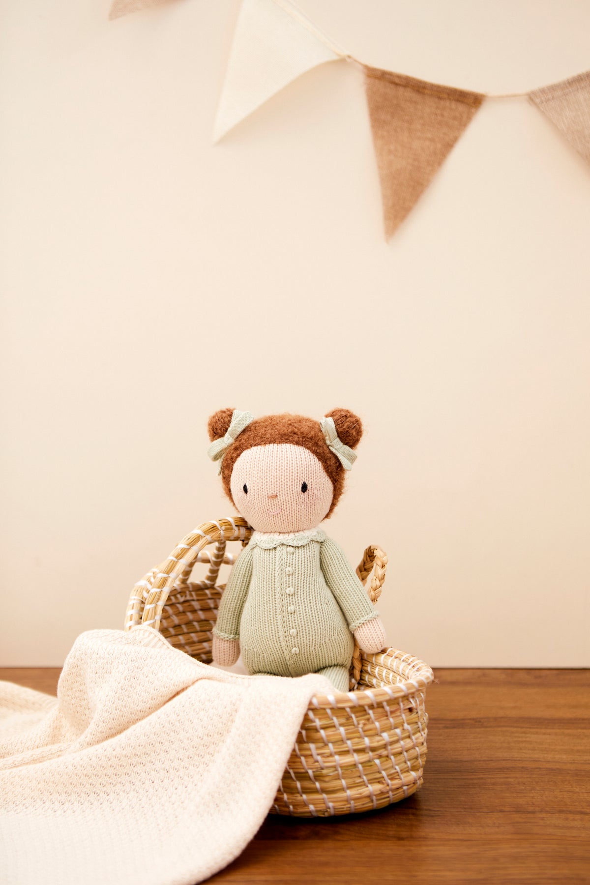 Baby Emily doll light green - 11"