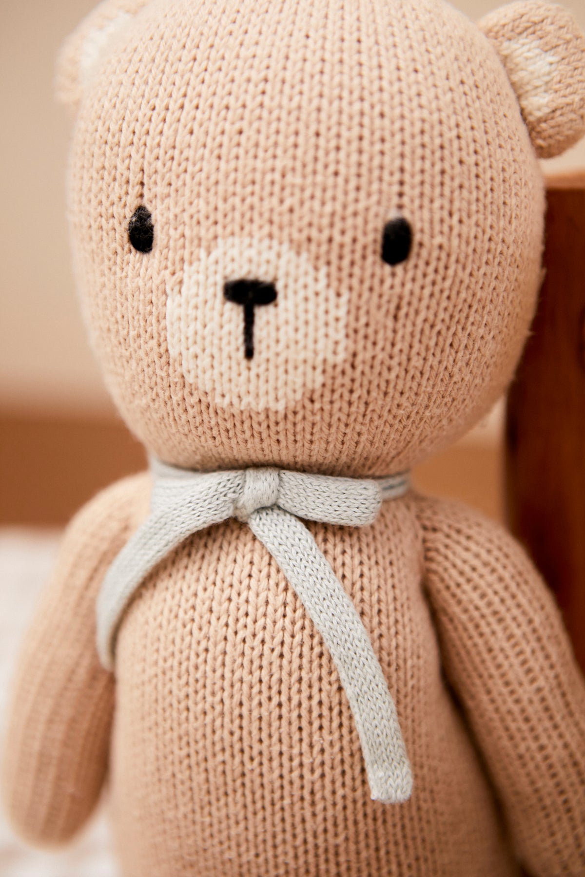 BABY BEAR 12" BEIGE & LIGHT BLUE