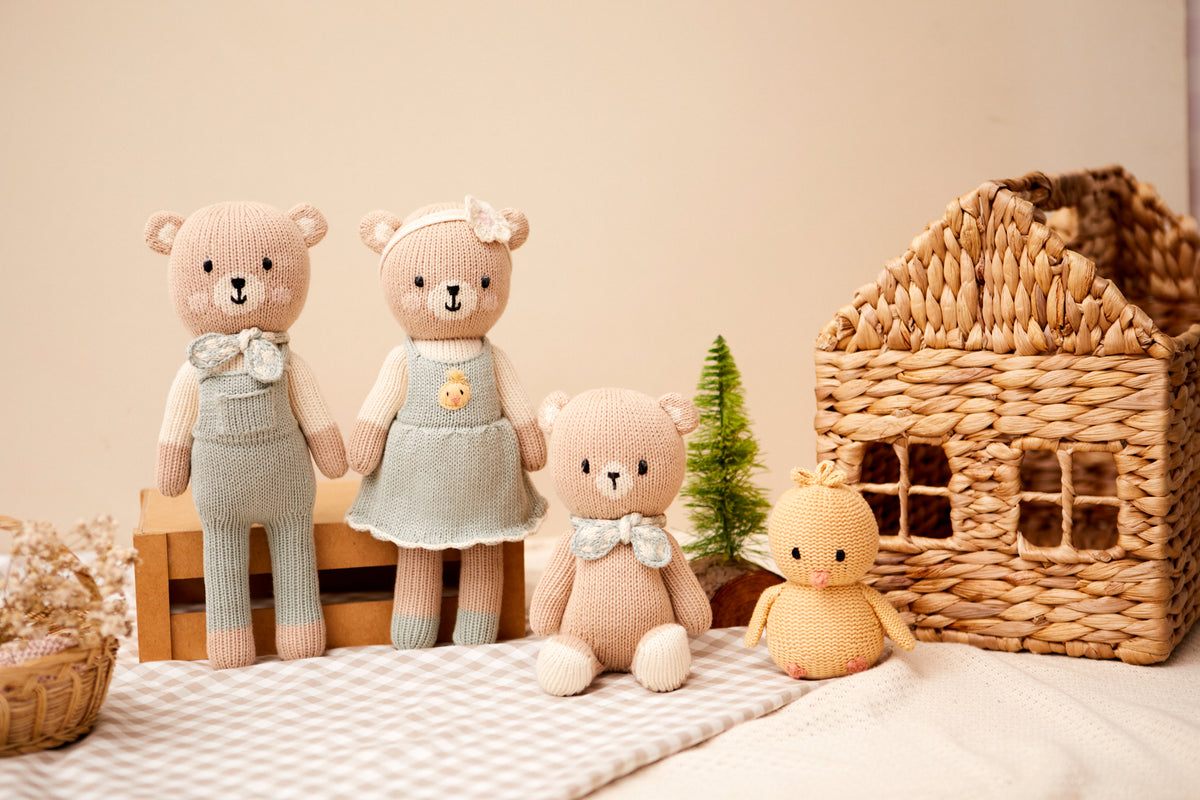 Arthur The Farmer Bear Smokey green & natural 11"