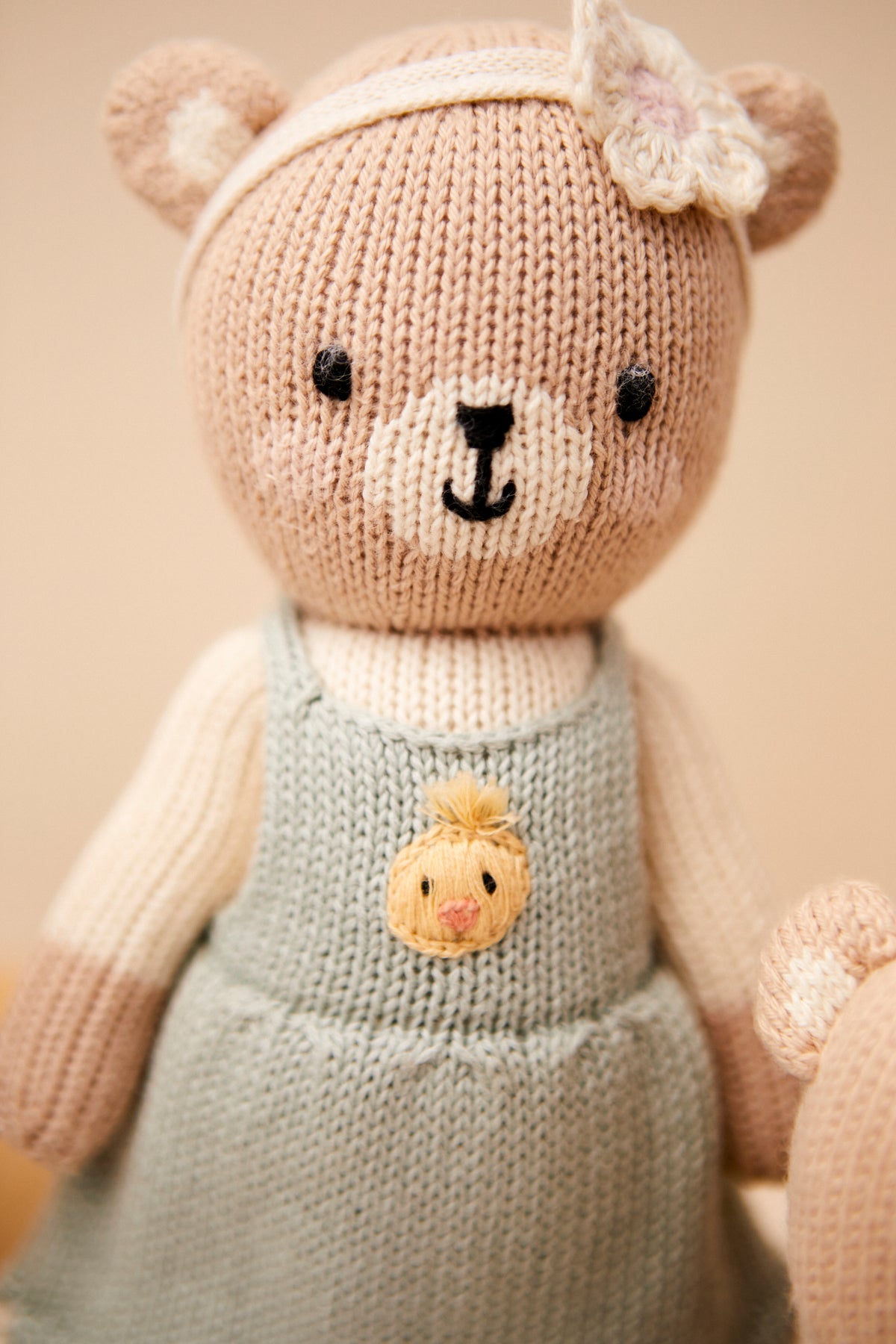 Emma The Farmer Bear Smokey green & natural 11"