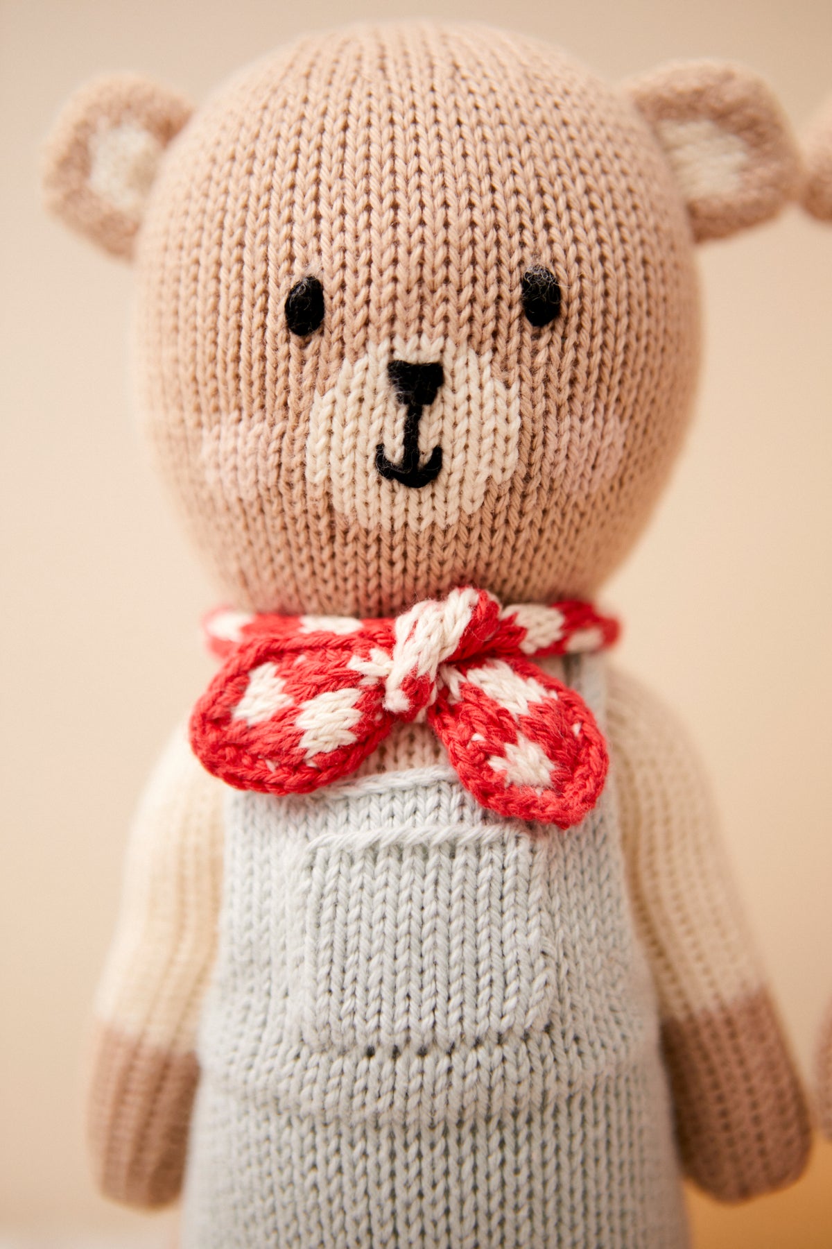 Arthur The Farmer Bear Light blue & red & natural 11"