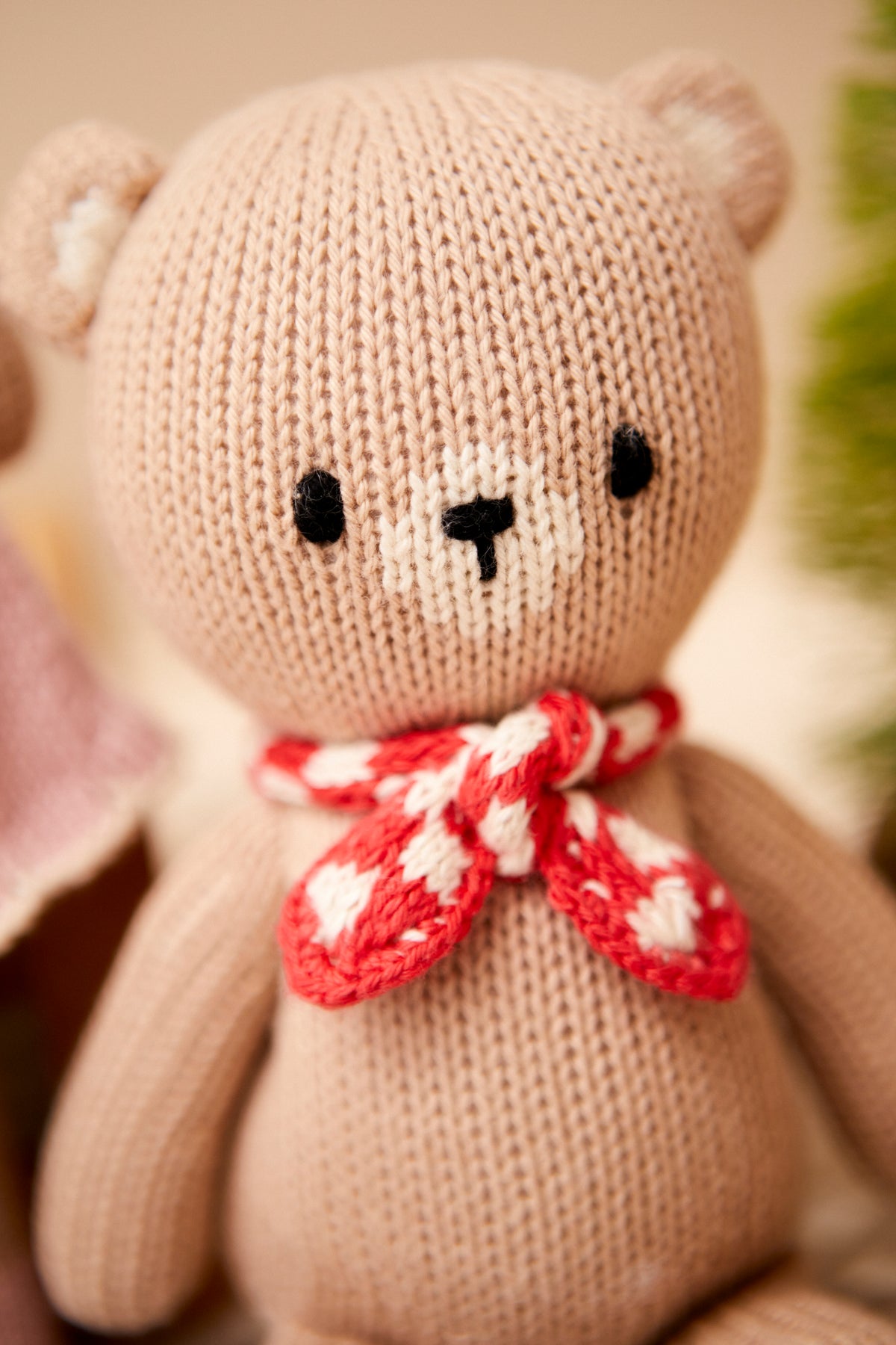 Baby Boy Farmer Bear Red & natural 8"