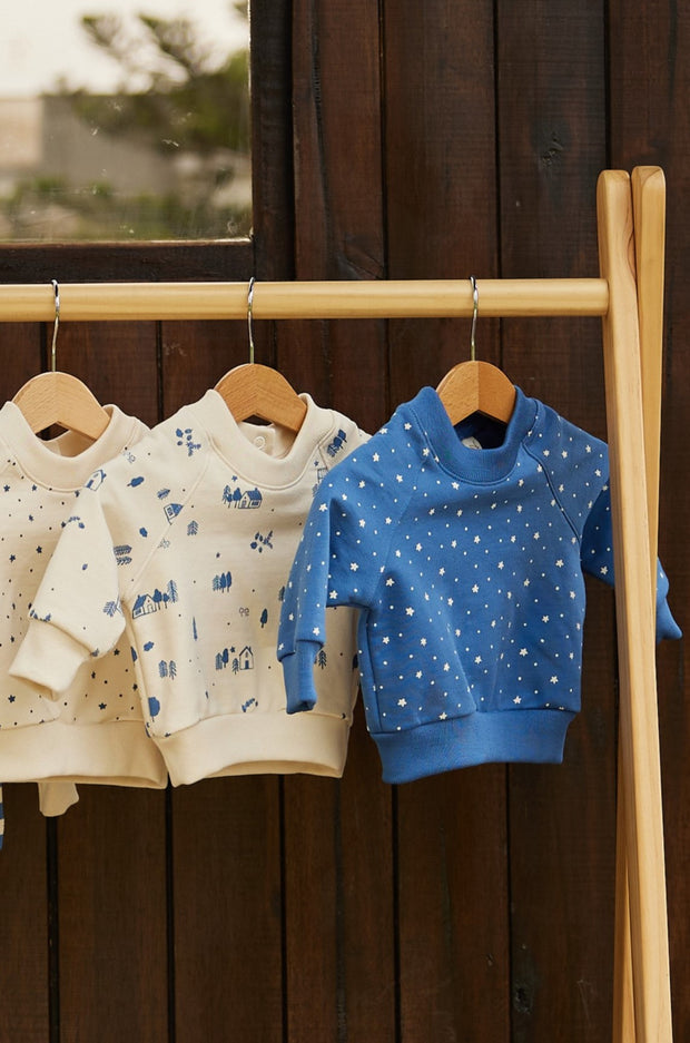 Tiny House Federal Blue Aspen Pullover Pima Cotton