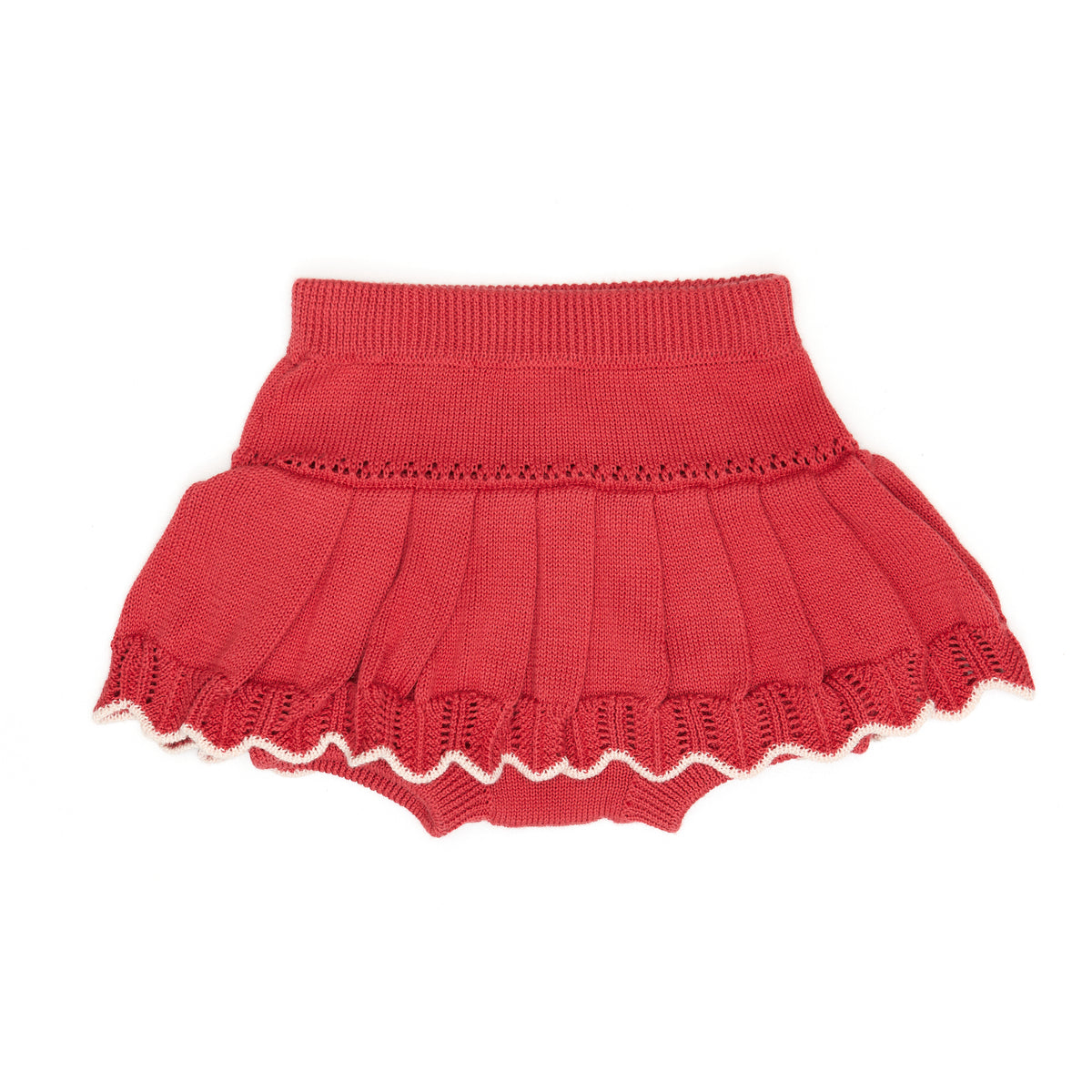 knitted skirt Rosa red & light pink - Pima Cotton