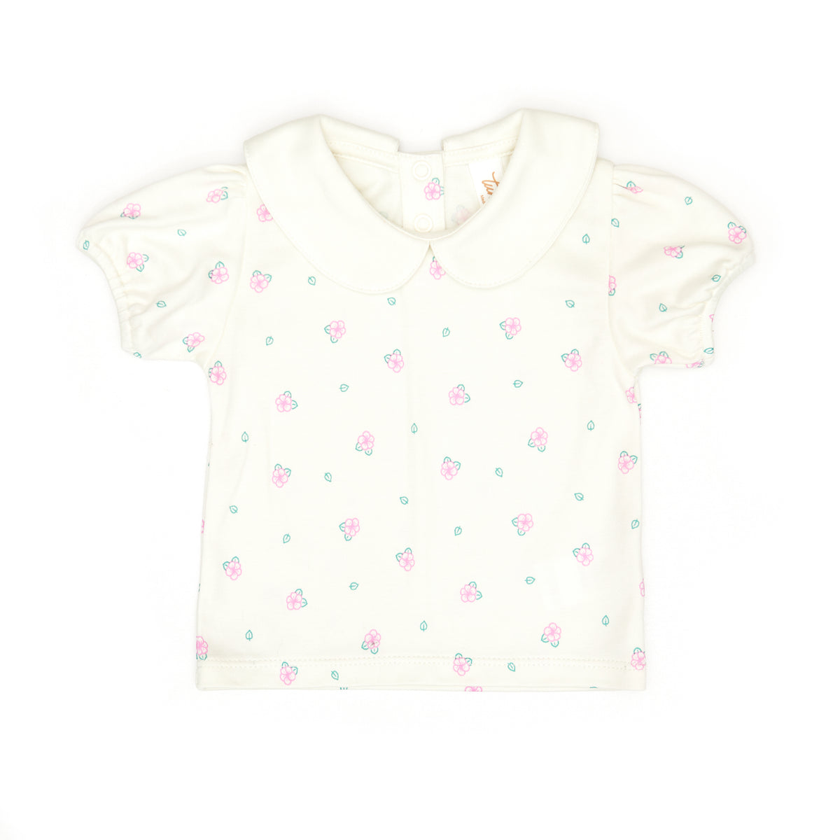 Charlotte top Natural flowers - Pima Cotton