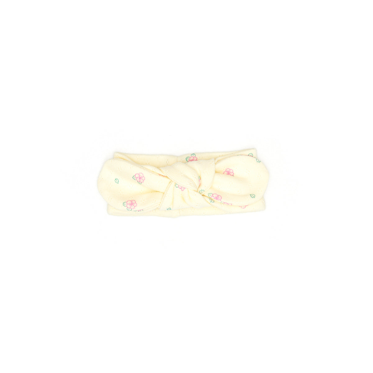 Pointelle Headband Wax Yellow Flowers - Cotton