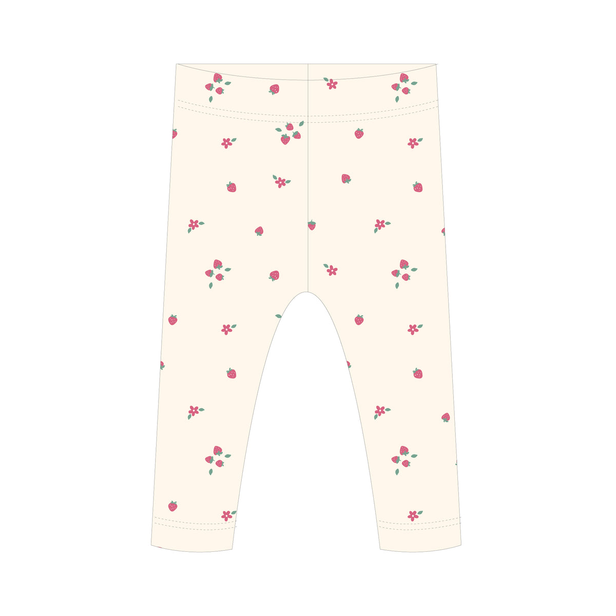 Pointelle Pant Natural Strawberries - Cotton