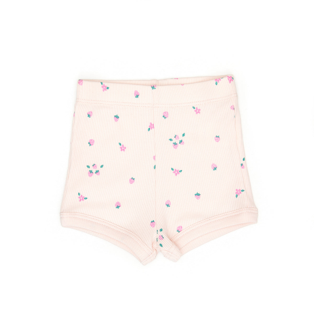 Ribbed short Light pink strawberries - Cotton
