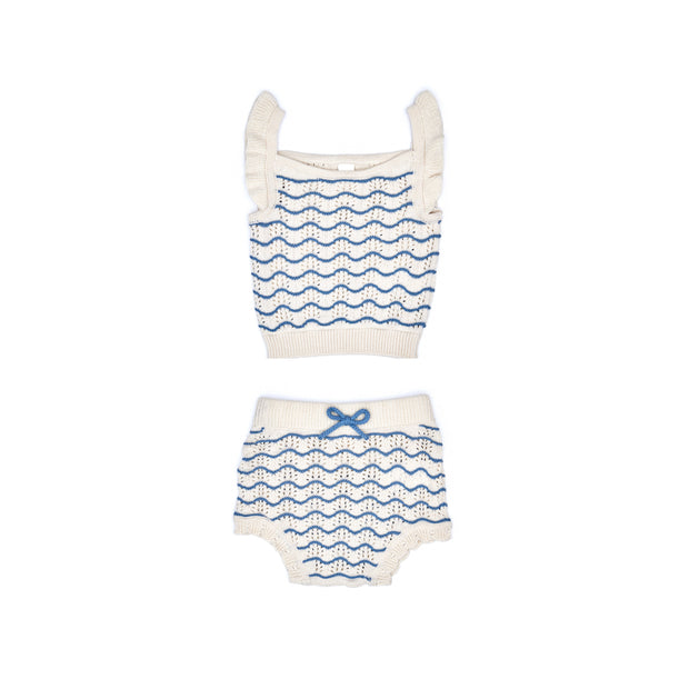 Set Elara Top + Bloomer Natural & Blue heaven