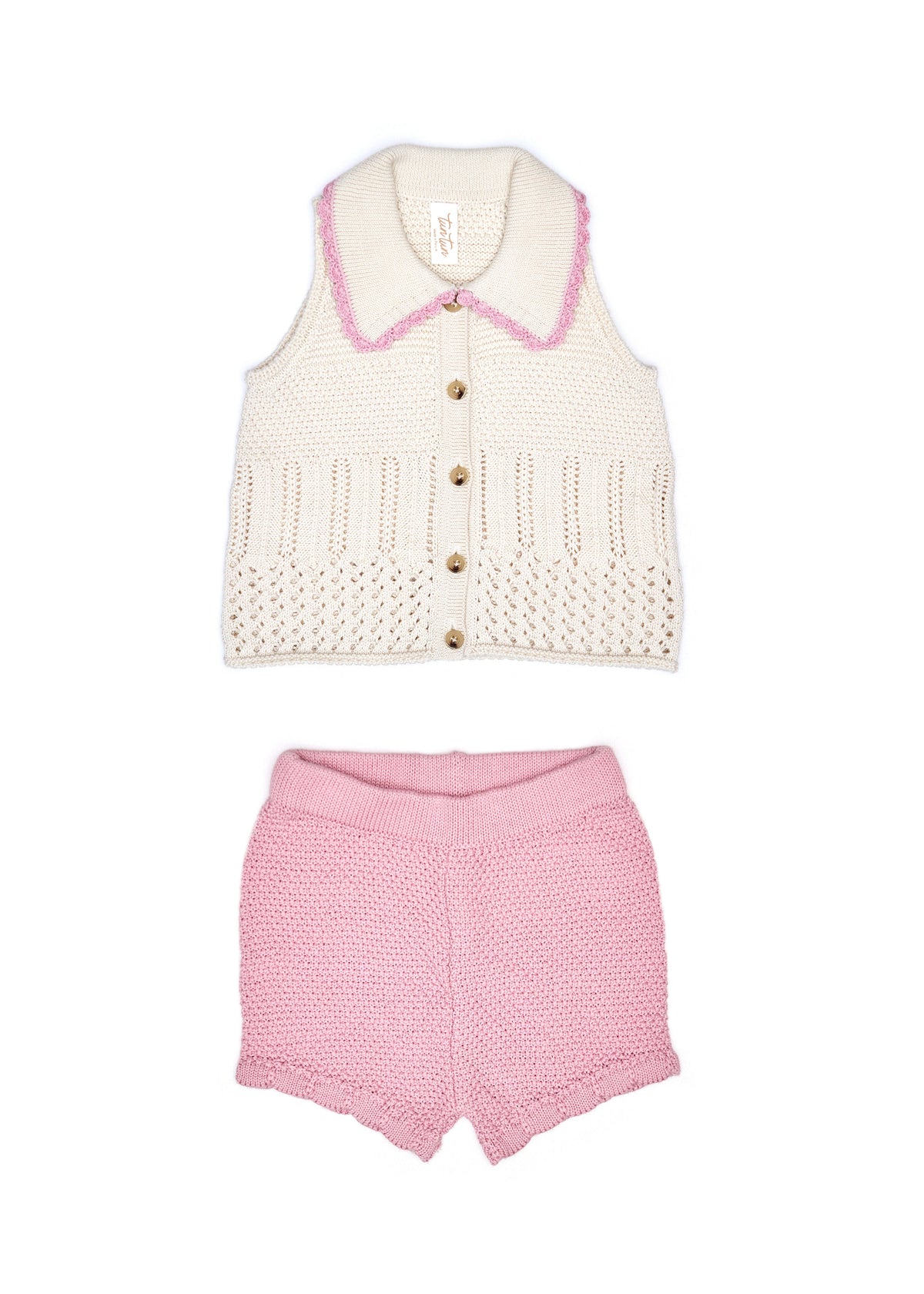Set Lauren Top + Short Natural & cameo pink