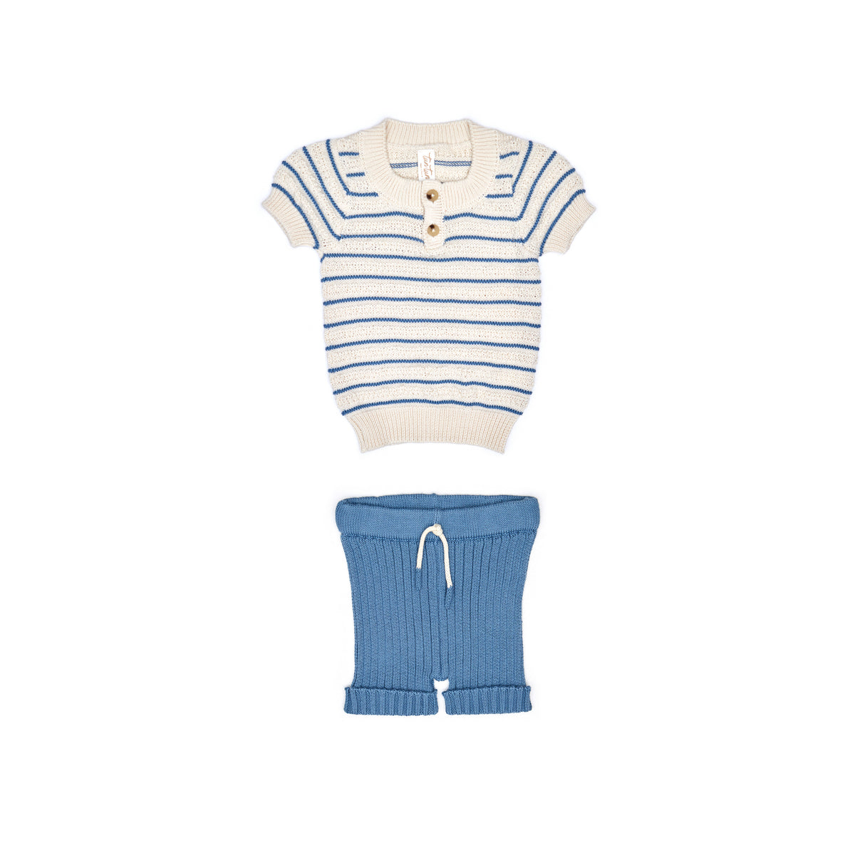 Set Ethan Top + short Natural & blue heaven