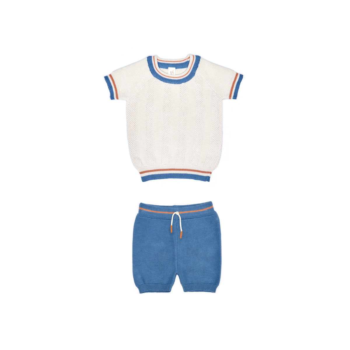 Set Daniel Top + short Natural & blue heaven