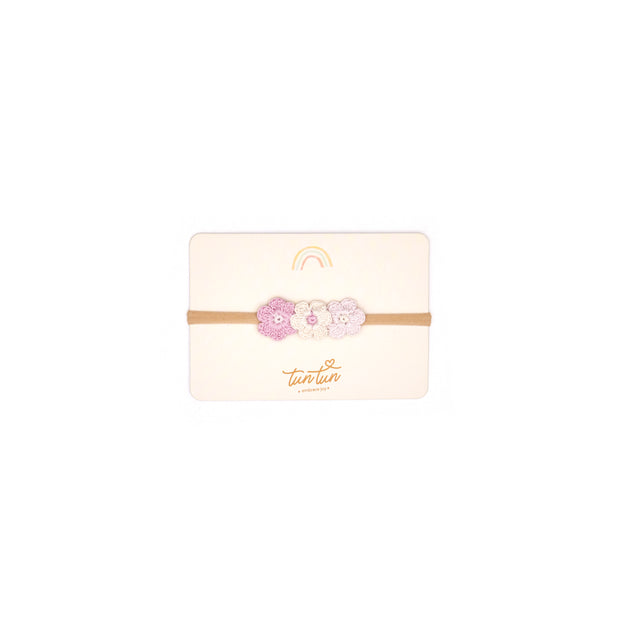 3 Flower headband Orchid ice & natural & fragant lilac