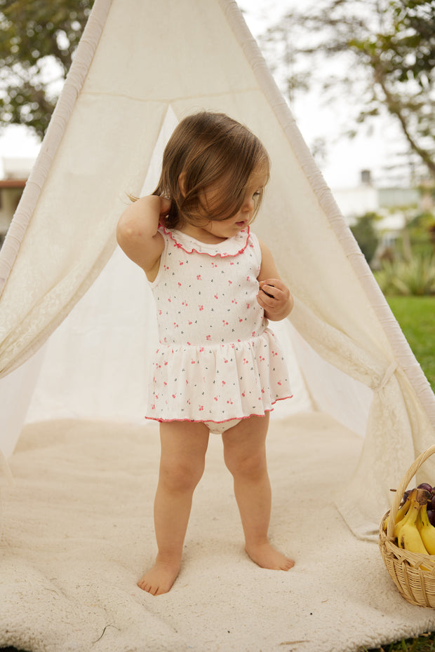 Rafa romper Natural little cherries