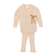 RIBBED KIMONO SET SHELL PINK MARL