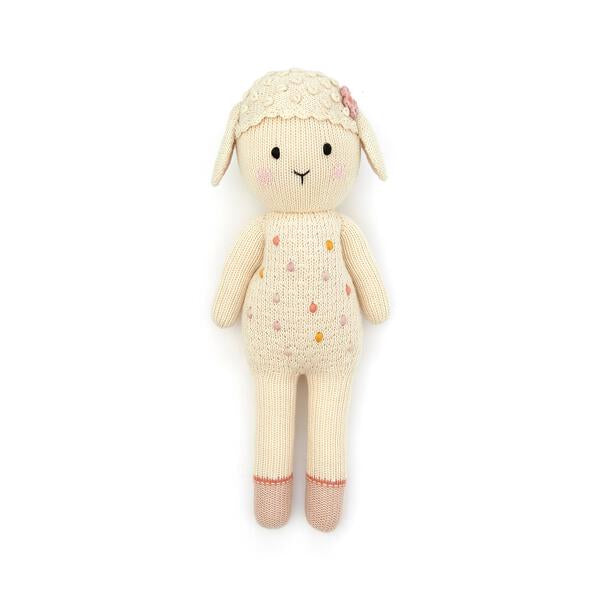Madeline the lamb 11" natural, marigold, dusty rose, salmon