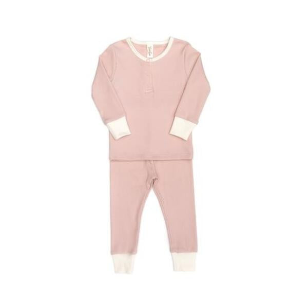 RIBBED PAJAMA  Shell pink & natural