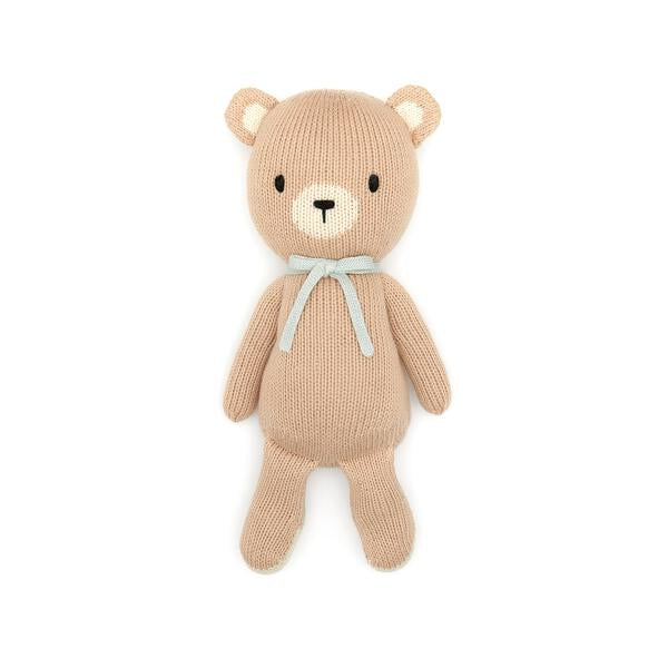 BABY BEAR 12" BEIGE & LIGHT BLUE