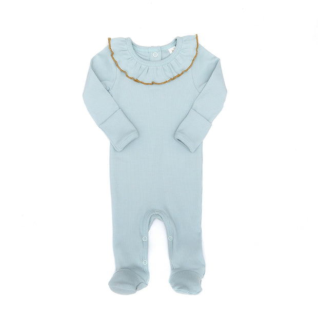 RUFFLE ROMPER LIGHT BLUE