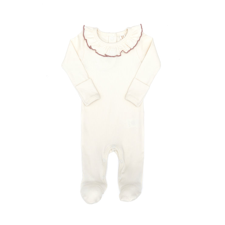 RUFFLE ROMPER NATURAL & SHELL PINK
