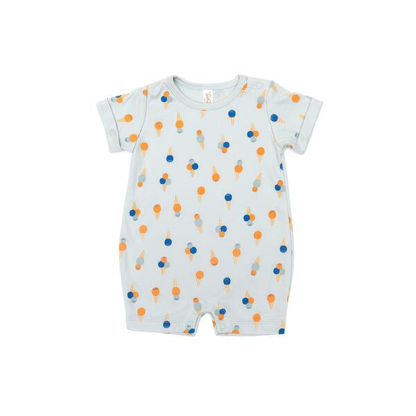 Short sleeve romper Light blue ice cream - pima cotton