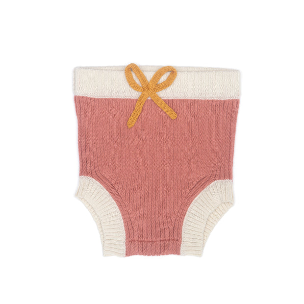 CORAL & NATURAL KNITTED BLOOMER