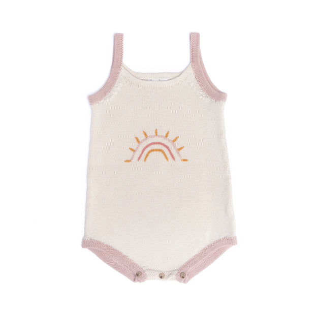 PINK & NATURAL RAINBOW ROMPER