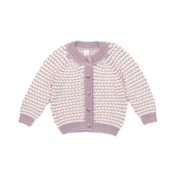 LILY CARDIGAN Lilac & natural