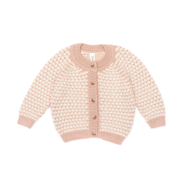 LILY CARDIGAN Shell pink & natural