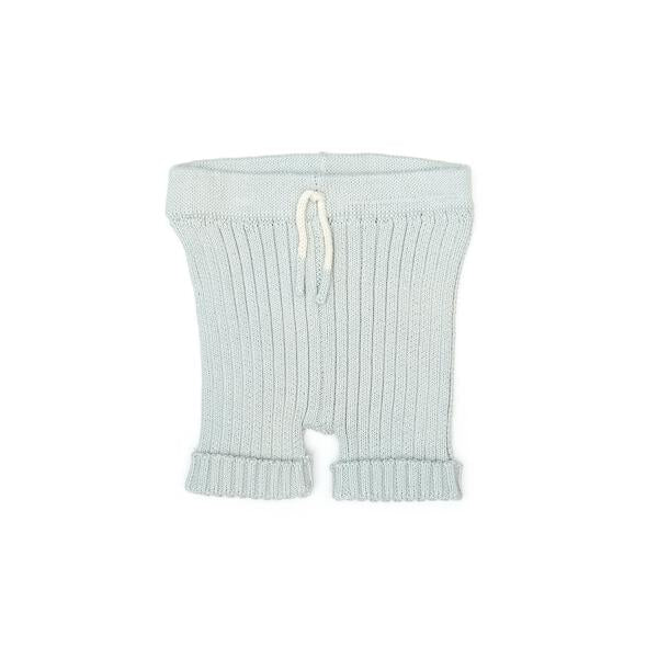 KNITTED SHORT Light blue solid