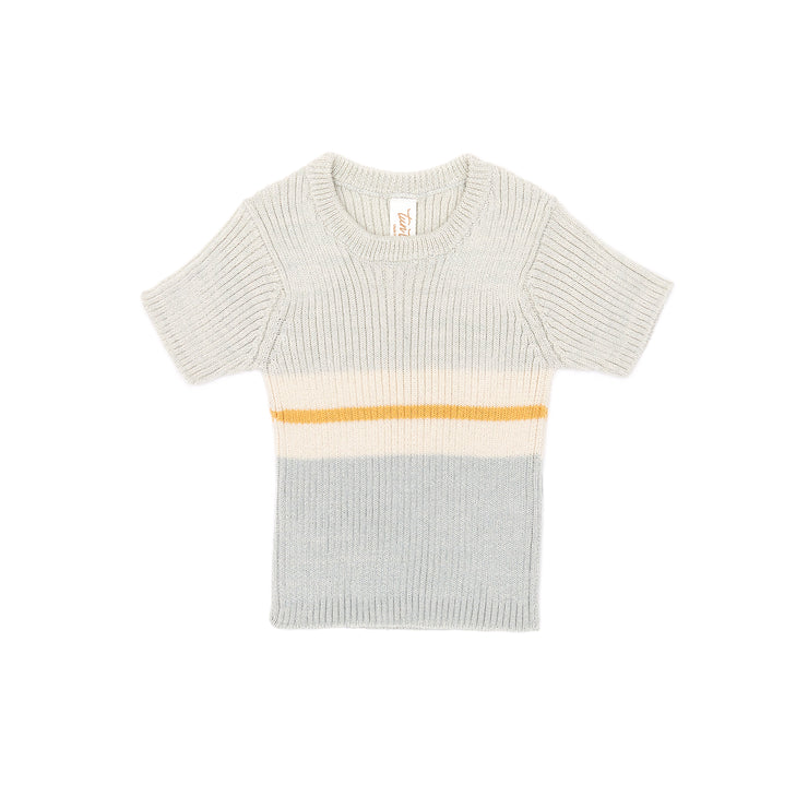 GEORGE TOP Light blue marl & natural & corn