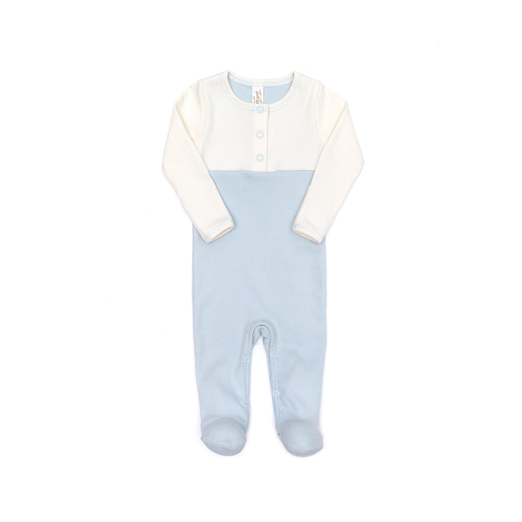 HENLEY FOOTIE Natural & light blue
