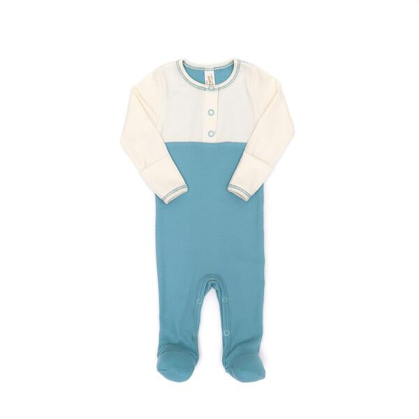 HENLEY FOOTIE Natural & Storm blue