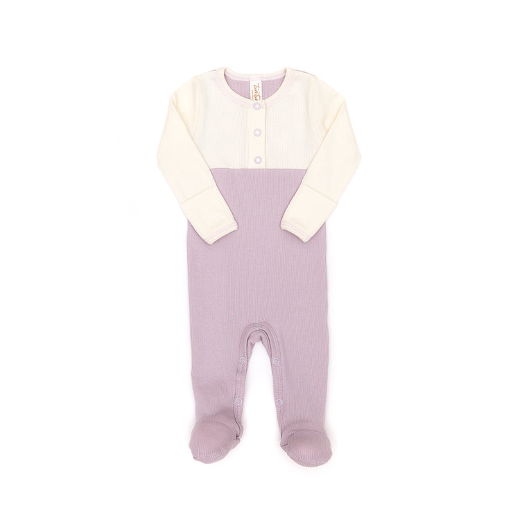 HENLEY FOOTIE Natural & lilac