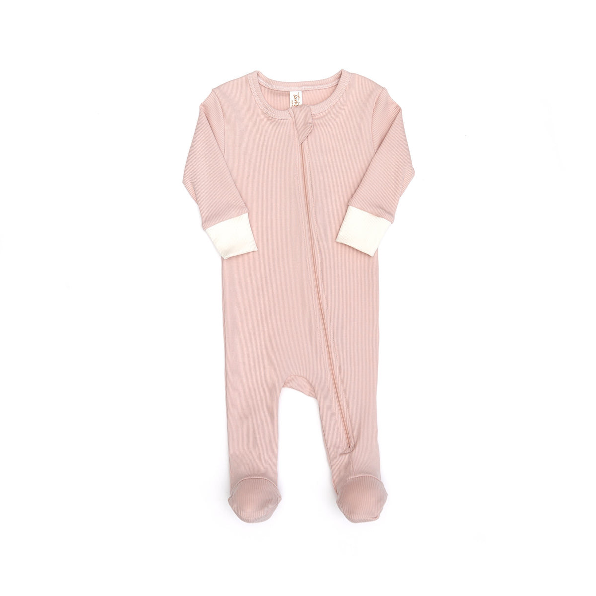 ZIP FOOTIE Shell pink & natural