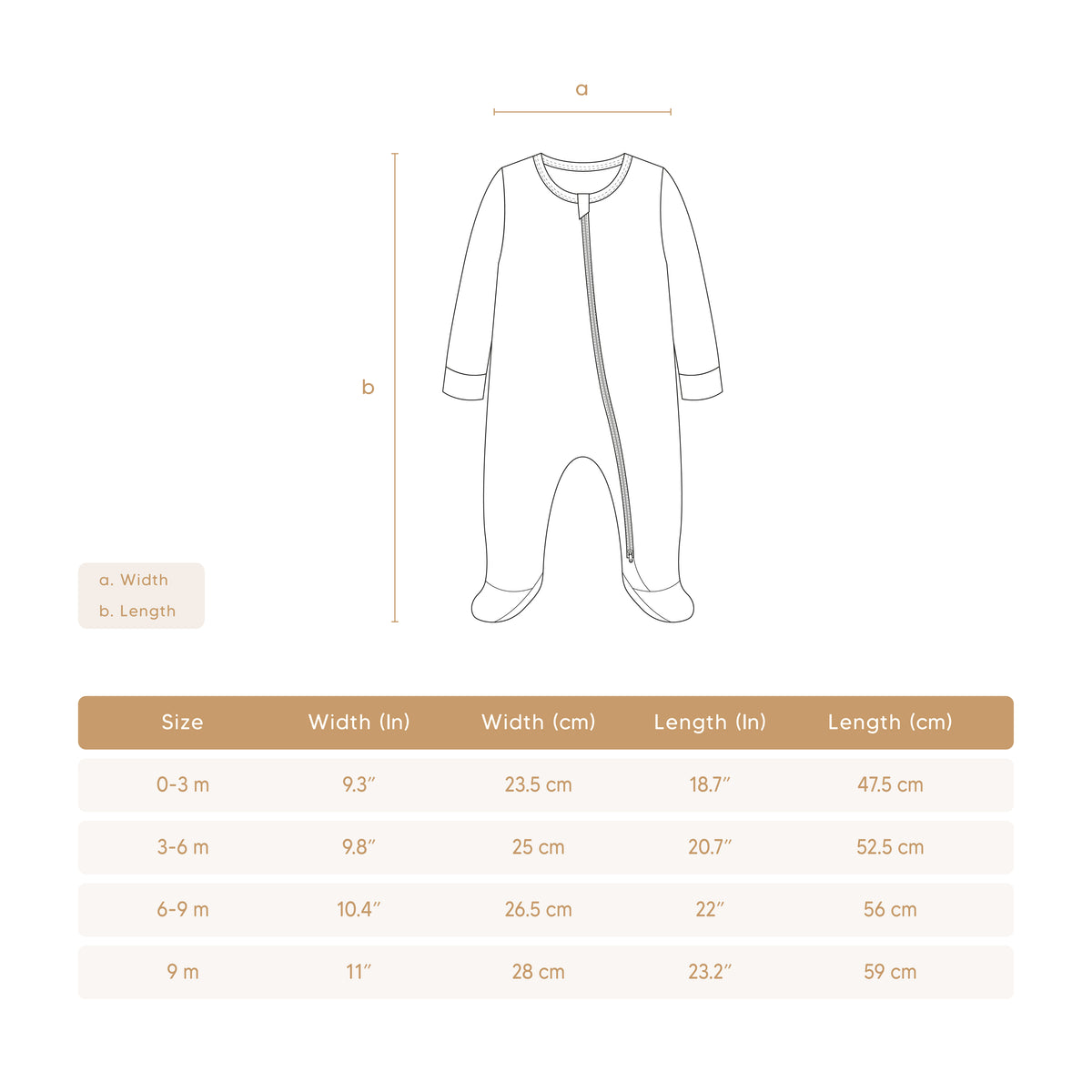 ZIP FOOTIE Shell pink & natural