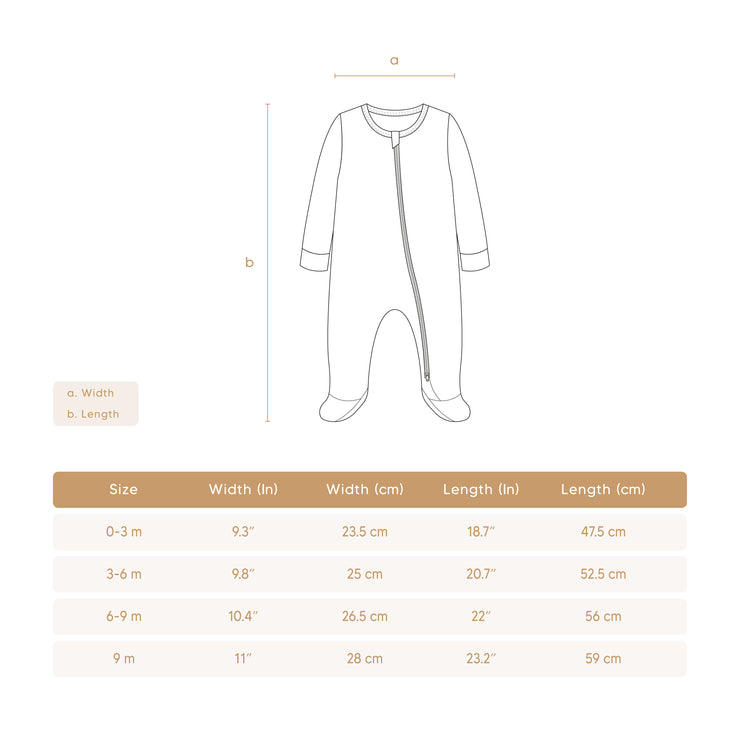 ZIP FOOTIE Shell pink & natural