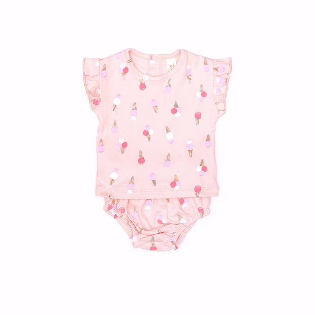 ruffle set Pink ice cream