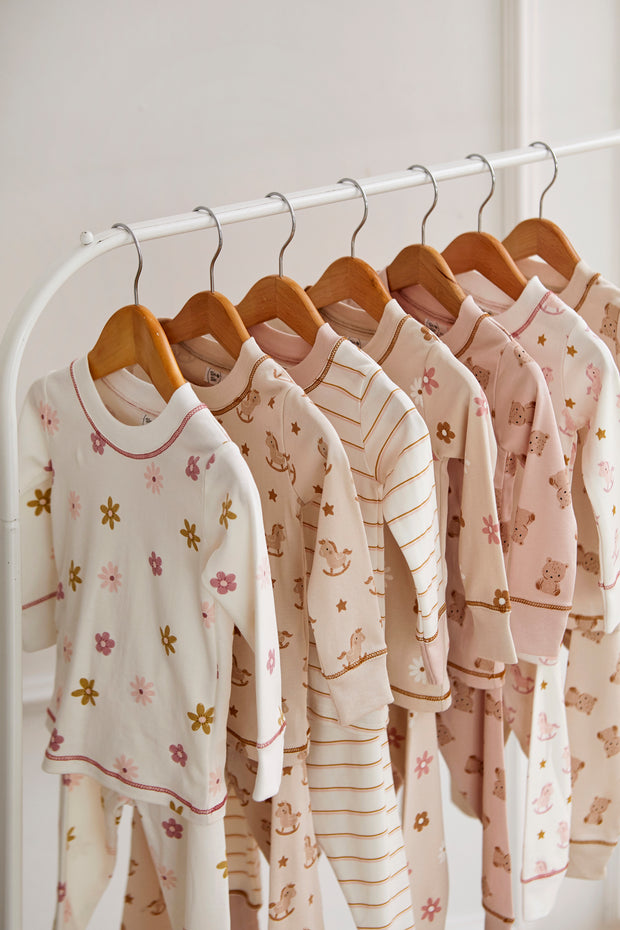 PAJAMA NATURAL & SHELL PINK STRIPES